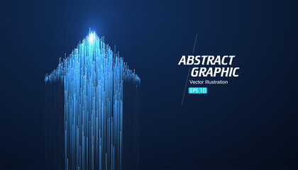 The upward arrow pattern composed of countless rays symbolizes positivity and development.