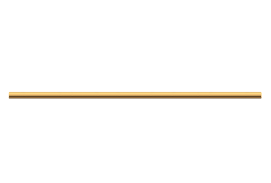 Medium gold metal pipe. On isolated transparent background.
