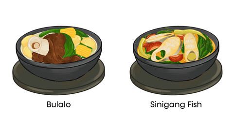 Philippines Traditional and National Cuisine Illustration