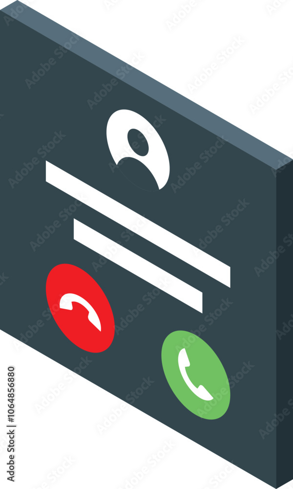 Poster smartphone screen displaying contact information and call options, allowing user to accept or declin