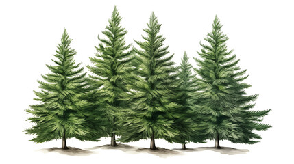 Fototapeta premium Watercolor coniferous forest, Christmas tree hand drawn illustration for holiday cards, greeting cards. Christmas spruce and pine tree illustration 