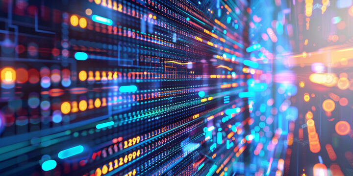 Futuristic Digital Technology and Coding Blue Background