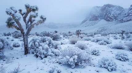 Snow in desert regions highlighting the effects of climate change on extreme weather patterns.