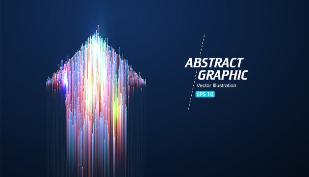 The upward arrow pattern composed of countless rays symbolizes positivity and development.