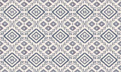 Floral seamless embroidery on white background.Ikat ethnic oriental pattern traditional. Ethnic pattern style. Design for ikat, blanket, fabric, clothing, carpet, textile, ethnic, batik, embroidery.