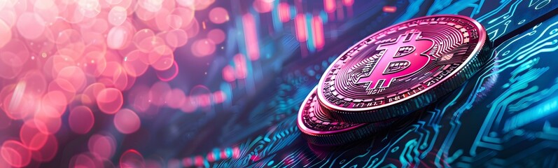 Obraz premium Bitcoin crypto coin money digital background currency gold concept virtual payment. Cryptocurrency coin bit bitcoin crypto exchange technology business finance future market blockchain mining trade