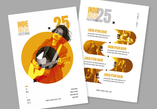 Music Festival Program with yellow Accents