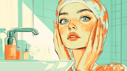 Creative beauty hacks making daily routines more efficient and effective. Illustrations