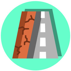 Cracked Pavement Icon