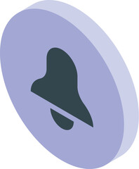 Isometric notification bell icon representing incoming alerts, reminders, or updates