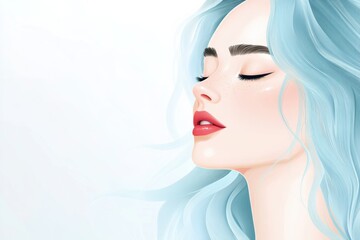 Beauty Flyer Template with Space for Branding Text. Illustration of a woman, for the beauty and skincare sector.  Flyers, certificates, advertising materials for salons and wellness brands.