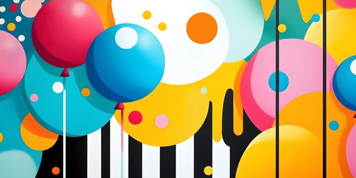 Colorful Balloons in Pop Art Style