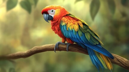 Obraz premium Exotic bird care involving specialized diets, environmental enrichment, and veterinary attention. Illustrations