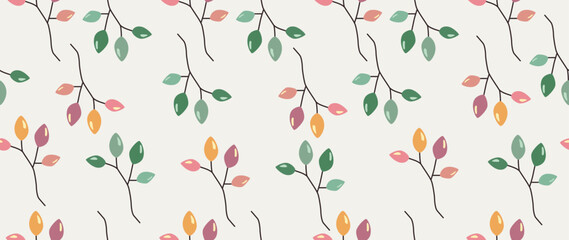 Vector seamless background. Minimalistic abstract leaf pattern. Modern print. Ideal for textile design, screensavers, covers, cards, invitations and posters.