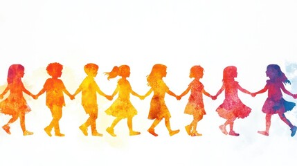 Obraz premium Friends and family holding hands to express love and togetherness. Illustrations