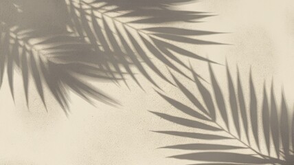 Obraz premium Palm Leaf Shadows on a Beige Wall