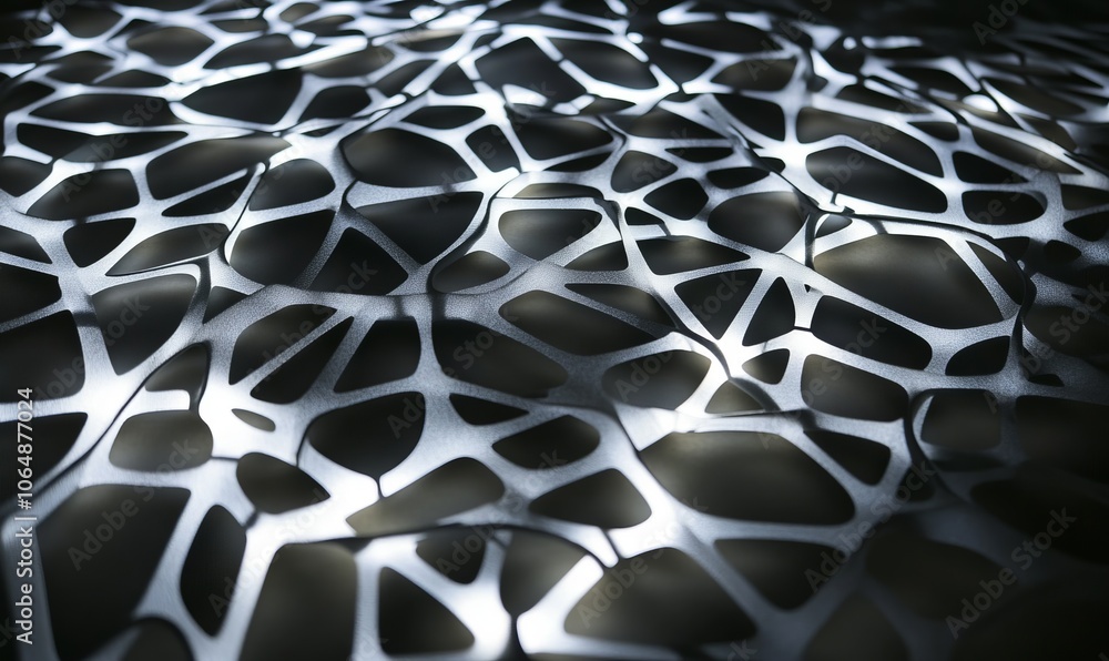 Poster close up view of glowing lines and nodes creates visually striking pattern