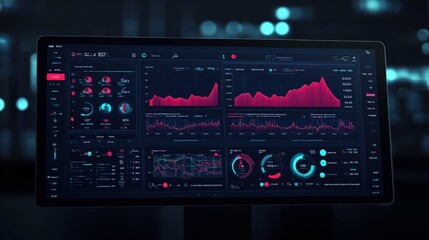 A digital dashboard displaying financial metrics, investment performance