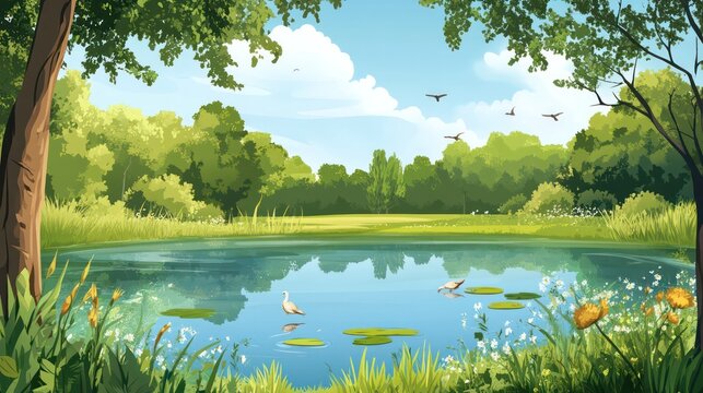 Nature reserves protecting wildlife and offering beautiful, serene environments for visitors. Illustrations
