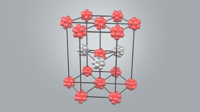 Magnesium Crystal Lattice Model 3D Illustration