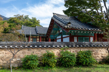 Fototapeta premium Korean Traditional House Scenery in Autumn