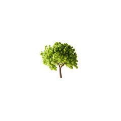 Fototapeta premium 3D green tree with fruits hanging from the branches. white background