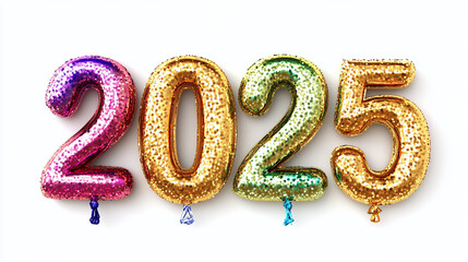 Illustration with year number 2025 on white background