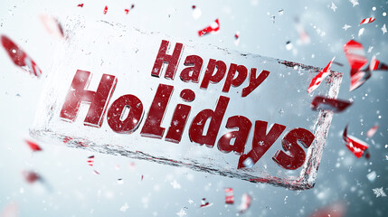 Illustration with text Happy Holidays