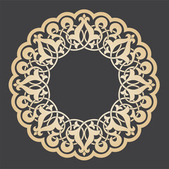 Oriental decoration Islamic pattern, round style design. Arabic, Turkish patterned circle. Suitable for round frame borders, backgrounds, decorations