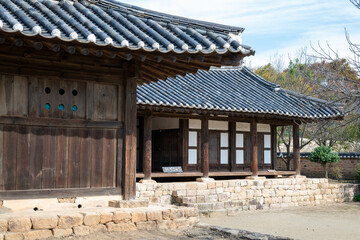 Korean Traditional House Scenery in Autumn