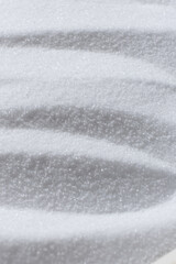 Natural white food salt fine grind, top view