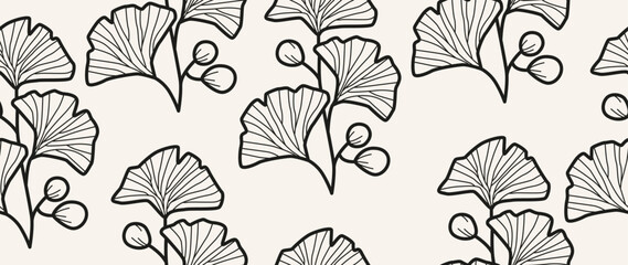 Vector seamless background. Minimalistic abstract leaf pattern. Modern print. Ideal for textile design, screensavers, covers, cards, invitations and posters.