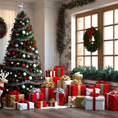 Christmas home decoration Generative AI