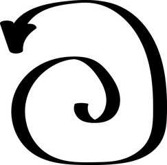 Hand drawn arrows. Handdrawn freehand different curved lines, swirls arrows. Curved arrow line. Doodle, sketch style. Isolated Vector illustration.