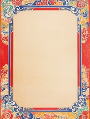 The Chinese-inspired blend of decorative borders features elegant curves, traditional Chinese cultural motifs, with generative ai