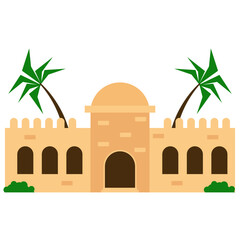 Arabic oriental architecture buildings Illustration