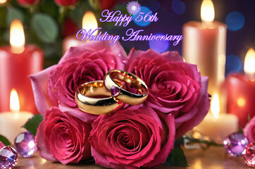 Happy 56th wedding anniversary. 56 years anniversary celebration.
