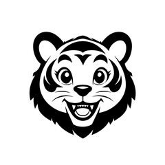 Fototapeta premium Simple Tiger Mascot Logo Design for Branding