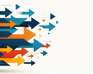 A colorful array of arrows pointing in different directions