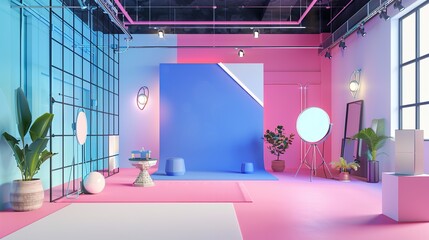 Background of Artificial Creative Space - an imaginative and innovative visual. The artificial space inspires creativity and exploration.