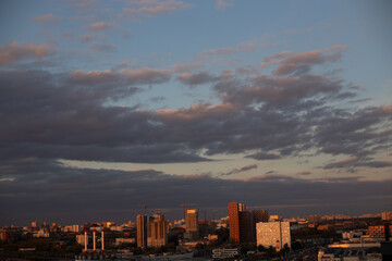 Fototapeta premium sunset over the city