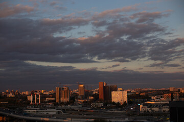 Fototapeta premium sunset in the city