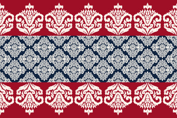 Saree Sarong Motifs Ikat floral paisley embroidery floral.ikat ethnic oriental  seamless pattern traditional.Ikat embroidery style abstract embroidery design for texture,fabric,clothing,wrapping.