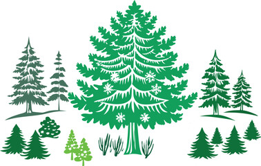 Obraz premium set of christmas trees