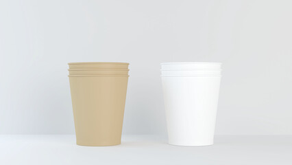 Kraft paper cups and white paper cups