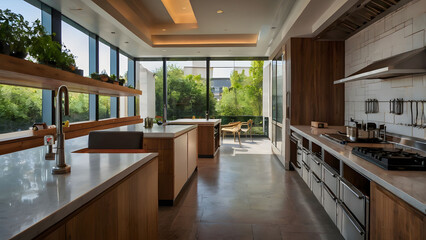 Beautiful modern kitchenware display  kitchen room