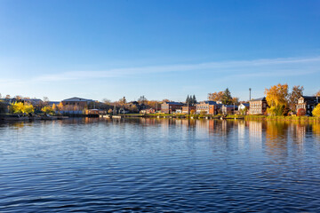Bogorodsk, Nizhny Novgorod region, Russia, Street view of an ancient provincial Russian city on the shore of a lake on a summer evening. An ancient building of artisans, an architectural monument.