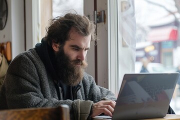 A person typing away on a laptop at a desk, great for illustrations of modern work or study habits