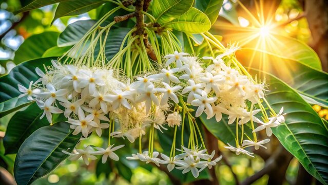 Long Exposure of Cerbera odollam Flowers in East Kalimantan's Balikpapan, Indonesia - A Stunning Showcase of Nature's Beauty on October 25, 2024