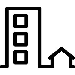 
Flat illustration on a theme private house in the city limits 